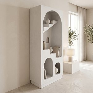 Βιβλιοθήκη-ραφιέρα Boolten pakoworld mdf λευκό 80x38x190εκ 415-000018