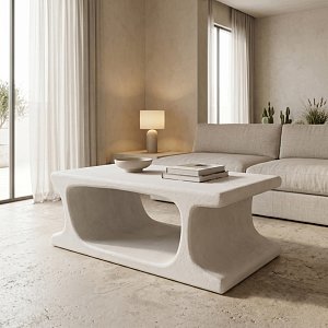 Τραπέζι σαλονιού Nafel pakoworld mdf λευκό 120x60x45εκ 415-000011