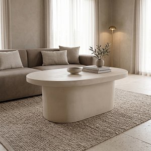 Τραπέζι σαλονιού Vooge pakoworld MGO κρέμ 100x64x39εκ 419-000011