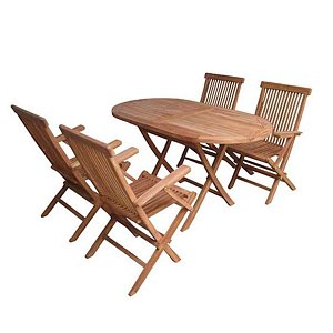 Τραπεζαρία Κήπου σετ 5τμχ Teak 5040G+5045G 200-25-002