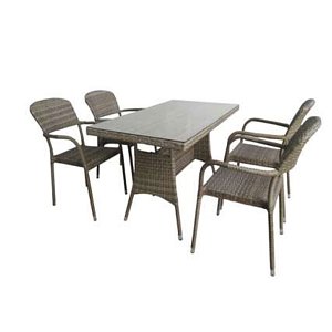 Τραπεζαρία Κήπου σετ 5τμχ Wicker Rattan 5184G + 5182G 200-01-009