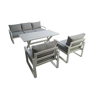 Σετ Σαλόνι Κήπου 4 Τμχ Jennifer Λευκό-Γκρι 5221G 200-60-025