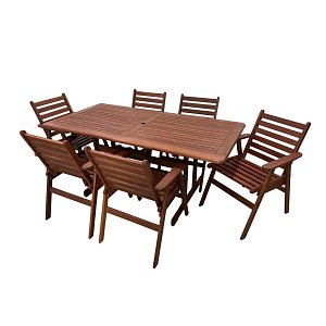 Τραπεζαρία Κήπου Σετ 7 Τμχ Meranti 5287G 5425G 200-48-010