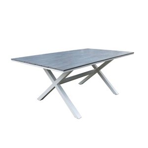 Τραπέζι Κήπου Karmen Λευκό-Γκρι 160x92 5374G 200-58-011