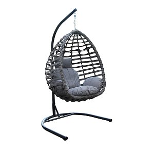 Κούνια Κρεμαστή Wicker Rattan Γκρι 5397G 200-92-003