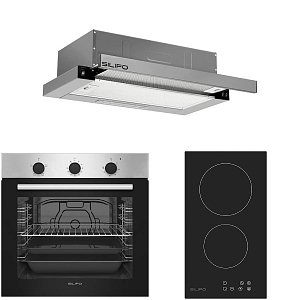 Σετ SILIFO SF6850BOI & SF6801HDV2 & SF6663 Φούρνος 83lt, Εστία Domino & Απορροφητήρας 92027 (4 Έτη Εγγύηση)