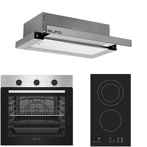Σετ SILIFO SF6850BOI & SF6802HDV3 & SF6663 Φούρνος 83lt, Εστία Domino & Απορροφητήρας 92032 (4 Έτη Εγγύηση)
