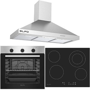 Σετ SILIFO SF6850BOI & SF6822HV5 & SF6618 Φούρνος 83lt, Κεραμική Εστία & Απορροφητήρας 92079 (4 Έτη Εγγύηση)