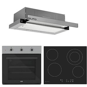 Σετ SILIFO SF6008 & SF6822HV5 & SF6663 Φούρνος, Κεραμική Εστία & Απορροφητήρας 92246