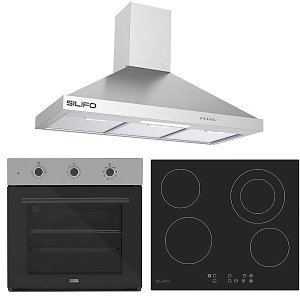 Σετ SILIFO SF6008 & SF6822HV5 & SF6618 Φούρνος, Κεραμική Εστία & Απορροφητήρας 92252