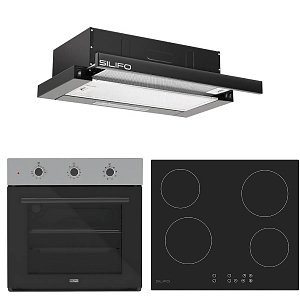 Σετ SILIFO SF6008 & SF6821HV4 & SF6665 Φούρνος, Κεραμική Εστία & Απορροφητήρας 92263