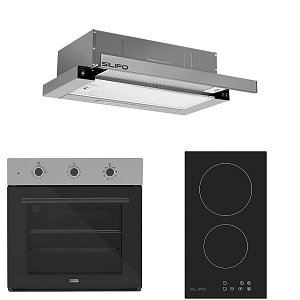 Σετ SILIFO SF6008 & SF6801HDV2 & SF6663 Φούρνος, Εστία Domino & Απορροφητήρας 92280