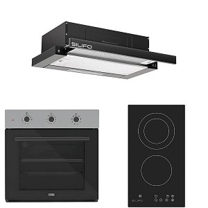 Σετ SILIFO SF6008 & SF6802HDV3 & SF6665 Φούρνος, Εστία Domino & Απορροφητήρας 92329
