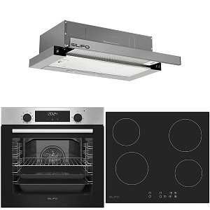 Σετ SILIFO SF6855BOI & SF6821HV4 & SF6663 Φούρνος 76lt, Κεραμική Εστία & Απορροφητήρας 93477 (4 Έτη Εγγύηση)