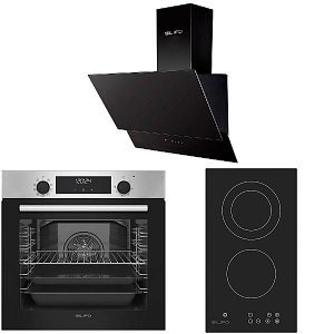 Σετ SILIFO SF6855BOI & SF6802HDV3 & SF6610 Φούρνος 76lt, Εστία Domino & Απορροφητήρας 93496 (4 Έτη Εγγύηση)