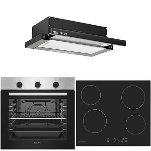 Σετ SILIFO SF6850BOI & SF6821HV4 & SF6665 Φούρνος 83lt, Κεραμική Εστία & Απορροφητήρας 93621 (4 Έτη Εγγύηση)