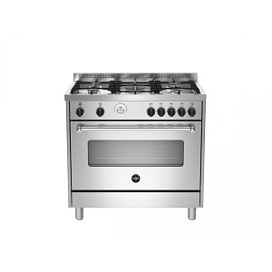 LA GERMANIA AMN96 5 E X T/21 GN Κουζίνα Μικτή Φυσικού Αερίου 90cm Inox