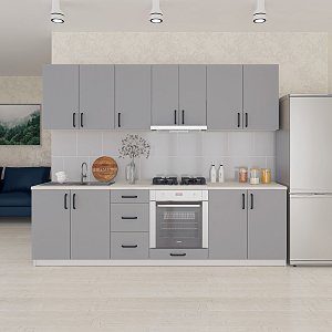 Κουζίνα Corfu Modest 8 Τεμαχίων Γκρι GR-CORFUMODG
