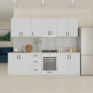 Κουζίνα Corfu Modest 8 Τεμαχίων Λευκή GR-CORFUMODW