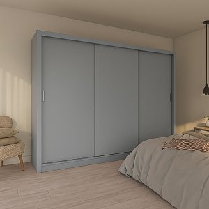 Ντουλάπα Grandio Γκρι 250x60x215cm GR-GRAND-3