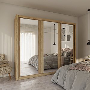 Ντουλάπα Grandio Σονόμα με καθρέφτη 250x60x215cm GR-GRANDMIR