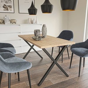 Τραπέζι Houston Χρυσό Δρυς-Μαύρο 160x80x77cm GR-HOUSTONTAB160