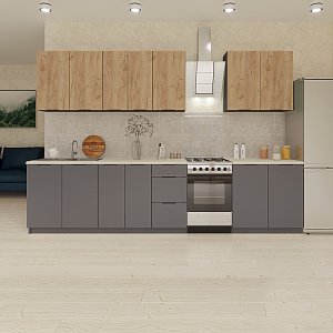 Κουζίνα Liana 8 Τεμαχίων Γραφίτης-Χρυσό Δρυς GR-LIANA260CRAF