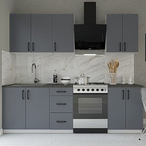 Κουζίνα Melisa Modest 6 Τεμαχίων Ανθρακί GR-MELISAMODA