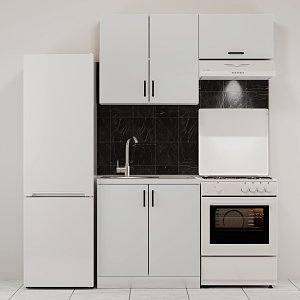 Κουζίνα Modest Σετ 3 Κουτιών Λευκό Άνω Κουτιά 140cm Κάτω 80cm GR-MOD140W