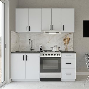 Κουζίνα Samos Modest 5 Τεμαχίων Λευκό GR-SAMOSMODW