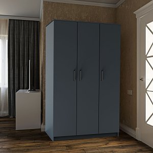 Ντουλάπα Τρίφυλλη Simple Γραφίτης 120x52x205cm GR-SIM3D-2