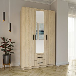 Ντουλάπα Τρίφυλλη Simple 3D2D Σονόμα 120x52x205cm GR-SIM3D2D