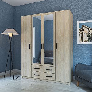 Ντουλάπα Τετράφυλλη Simple 4D2D Σονόμα 160x52x205cm GR-SIM4D2D
