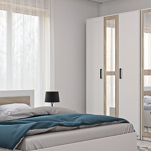 Ντουλάπα Viva 2D Λευκό-Σονόμα 120x50x209cm GR-VIVAWARD2D-1