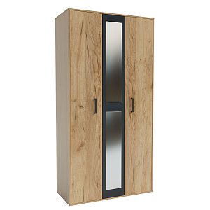 Ντουλάπα Viva 2D Χρυσό Δρυς-Γραφίτης 120x50x209cm GR-VIVAWARD2D