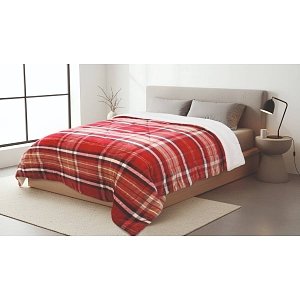 Κουβέρτα Πάπλωμα Flannel Hector Διπλό Κόκκινο 220x240