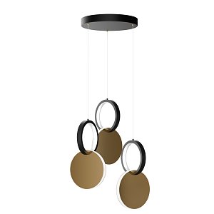 Φωτιστικό Κρεμαστό Symmetric 1E Led 45W Χρυσό-Μαύρο Φ25x120cm HU-HJ2181-1E