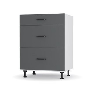 Modest Κάτω Ντουλάπι Συρταριέρα Ανθρακί 60x48x82cm LD1260M03
