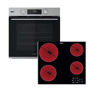 Σετ WHIRLPOOL OMSK58HU1SX & AKT 8090 LX Φούρνος & Κεραμική Εστία