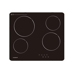 CROWN PVT604.C Κεραμική Εστία 60cm Μαύρη
