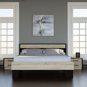Κρεβάτι Scarlet Διπλό Με Σομιέ Σονόμα-Βέγκε 160x200cm SCARLET160