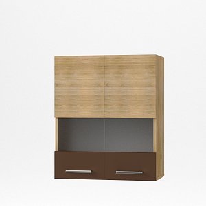 Alina Πάνω ντουλάπι με Τζάμι 60x30,5x71,8εκ Σονόμα-Μόκκα SO-AV60G