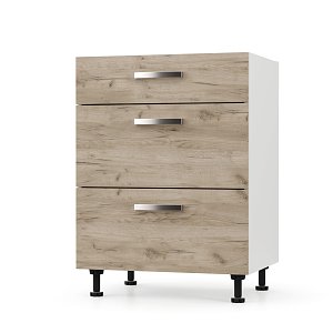 CHARLOTΤE Συρταριέρα 60x46.5x82cm με μεταλλικά χερούλια Δρύς SO-CD603SO
