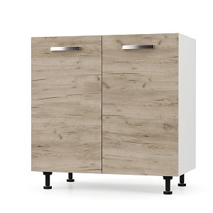 CHARLOTΤE Ντουλάπι Νεροχύτη 80x46.5x82εκ με μεταλλικά χερούλια Δρύς SO-CD80SO