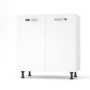 CHARLOTΤE Κάτω Ντουλάπι 80x46.5x82εκ με μεταλλικά χερούλια Λευκό SO-CD80W