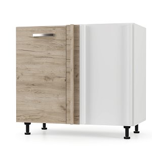 CHARLOTΤE Κάτω Ντουλάπι Γωνίας 90x50x82cm με μεταλλικά χερούλια Δρύς SO-CDU100O