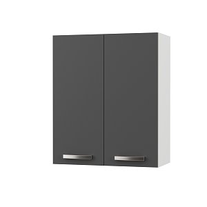CHARLOTΤE Πάνω Ντουλάπι 60x30.5x71.8εκ με μεταλλικά χερούλια Γραφίτης SO-CV60GR