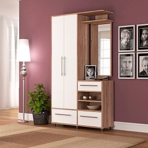 Σετ εισόδου-χωλ Niag 580 113x37.5x198εκ Λευκό-Σονόμα SO-NIPBSETWH