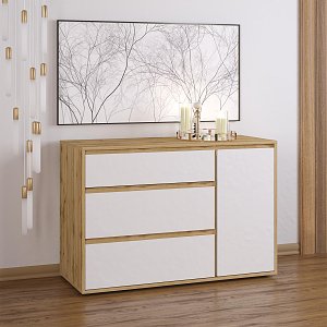 Μπουφές NITRO SOFT Λευκό με Βελανιδιά 120x40x80cm SO-NITRO1D3DRW