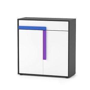 Κομότα Ντουλάπι Alex 84x36x87εκ Γραφίτης-Λευκό TO-ALEX2D1S